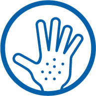 Icon representing skin lesions. Icon representing skin lesions.