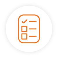 Icon of a clipboard with check boxes representing additional monitoring.