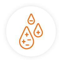 Icon to represent electrolyte abnormalities.