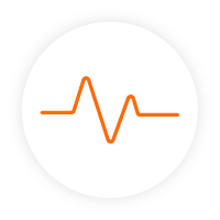Icon of a heart rhythm as measured by an ECG.