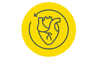 Icon of a heart with a pharmacy cross on it held in a pair of hands. Icon of a heart with a pharmacy cross on it held in a pair of hands.