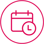 Calendar icon to represent early indication of the risk of joint damage.