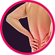 Circular image of a person's back. Circular image of a person's back.