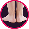 Circular image of a pair of feet and ankles. Circular image of a pair of feet and ankles.