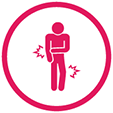Icon of a person experiencing pain. Icon of a person experiencing pain.