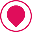 Icon of a map location pin. Icon of a map location pin.