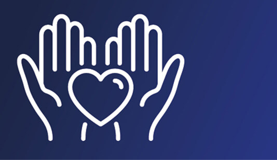Icon of a heart held in a pair of hands. Icon of a heart held in a pair of hands.