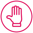 Icon of a raised hand representing contraindications