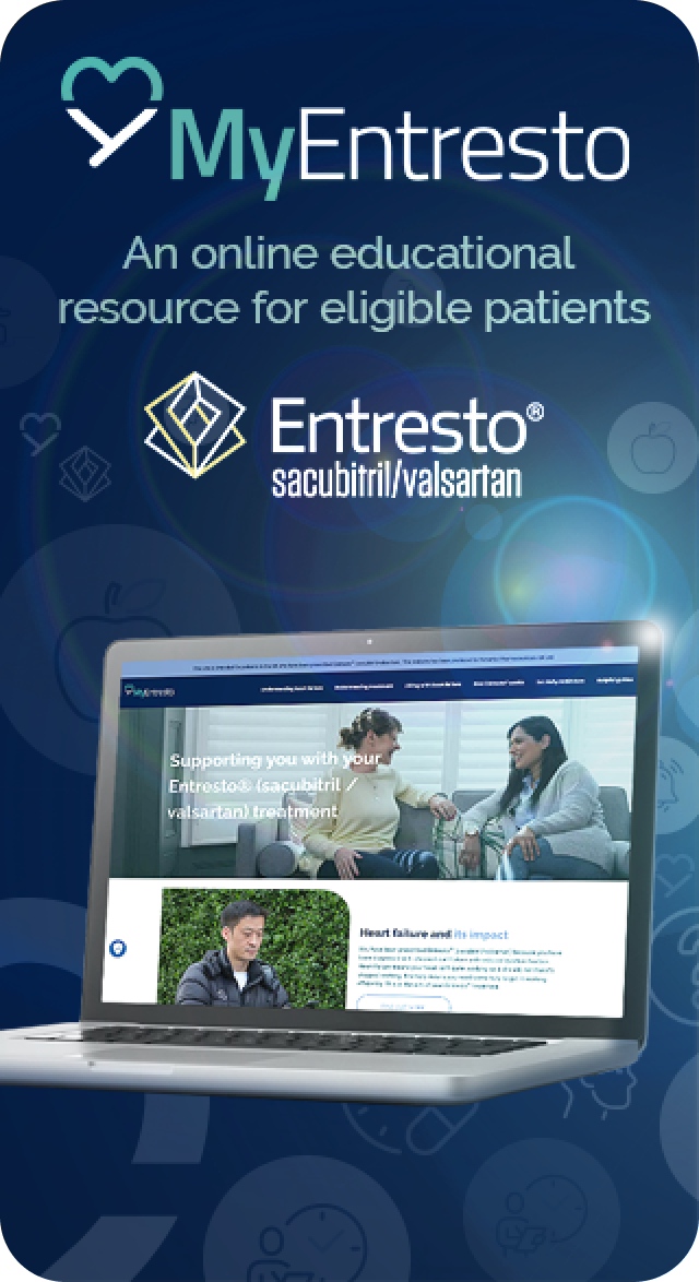 Hero Banner. Entresto® (sacubitril/valsartan) logo. Hero Banner. Entresto® (sacubitril/valsartan) logo.