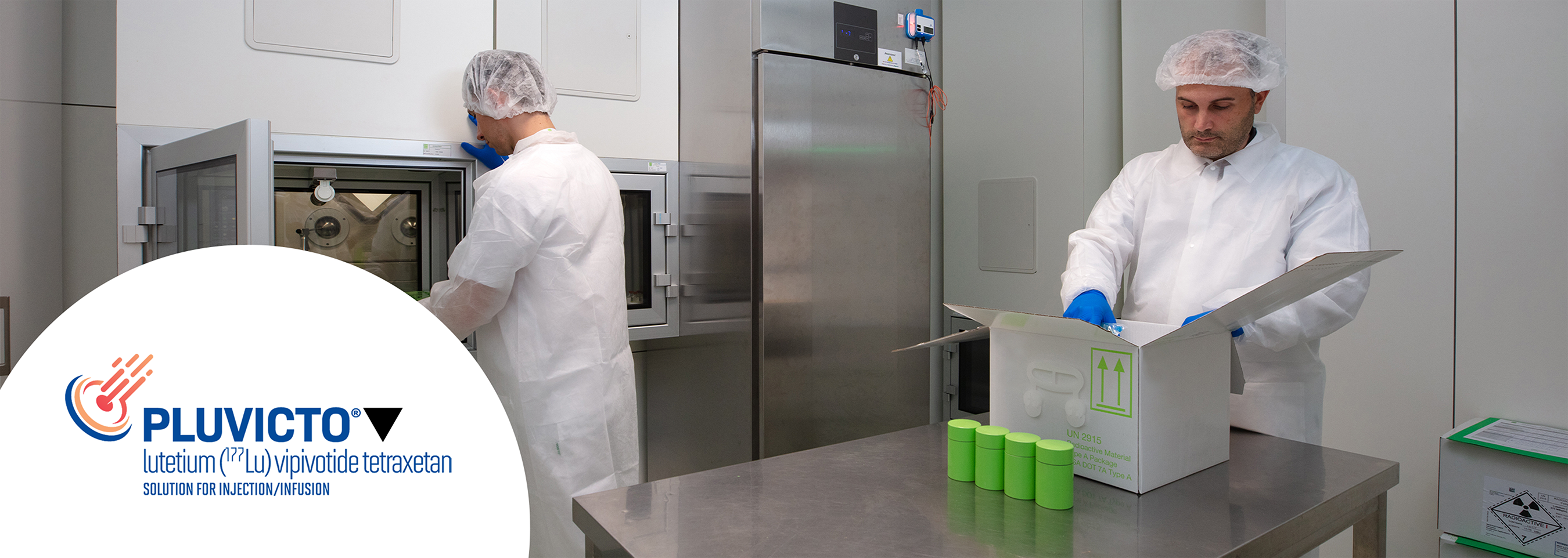 Hero banner. Pluvicto®▼ (lutetium Lu 177 vipivotide tetraxetan) logo.