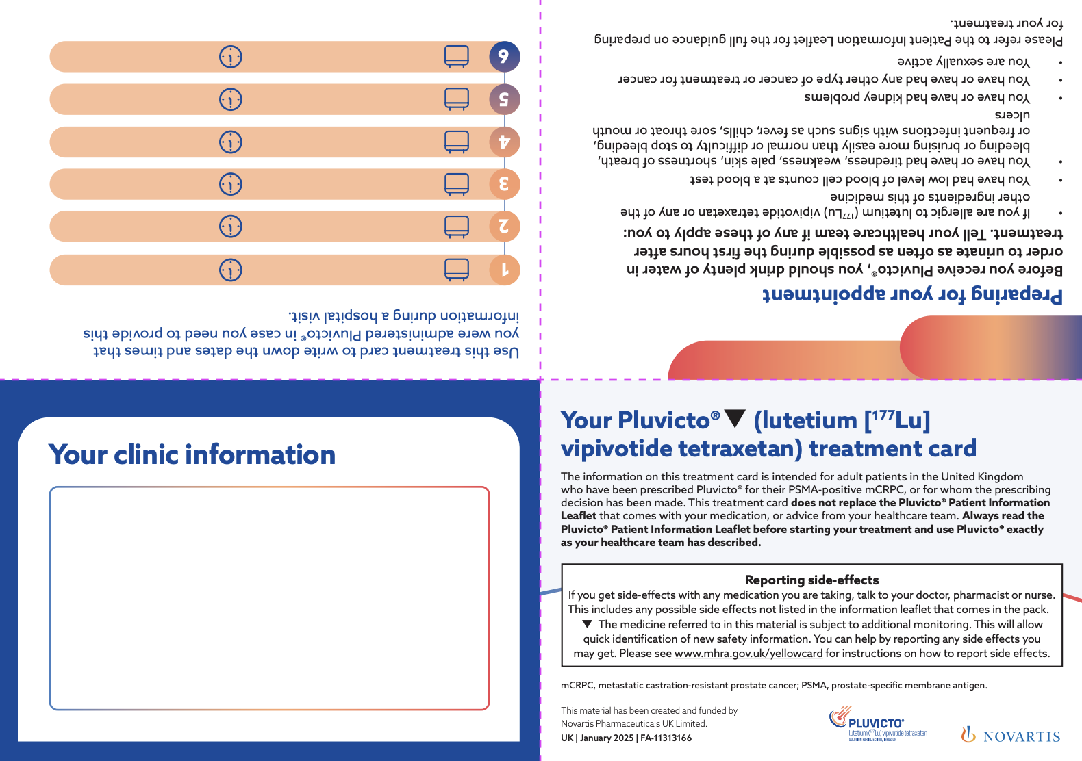 Preview image. Pluvicto patient treatment card. Download.
