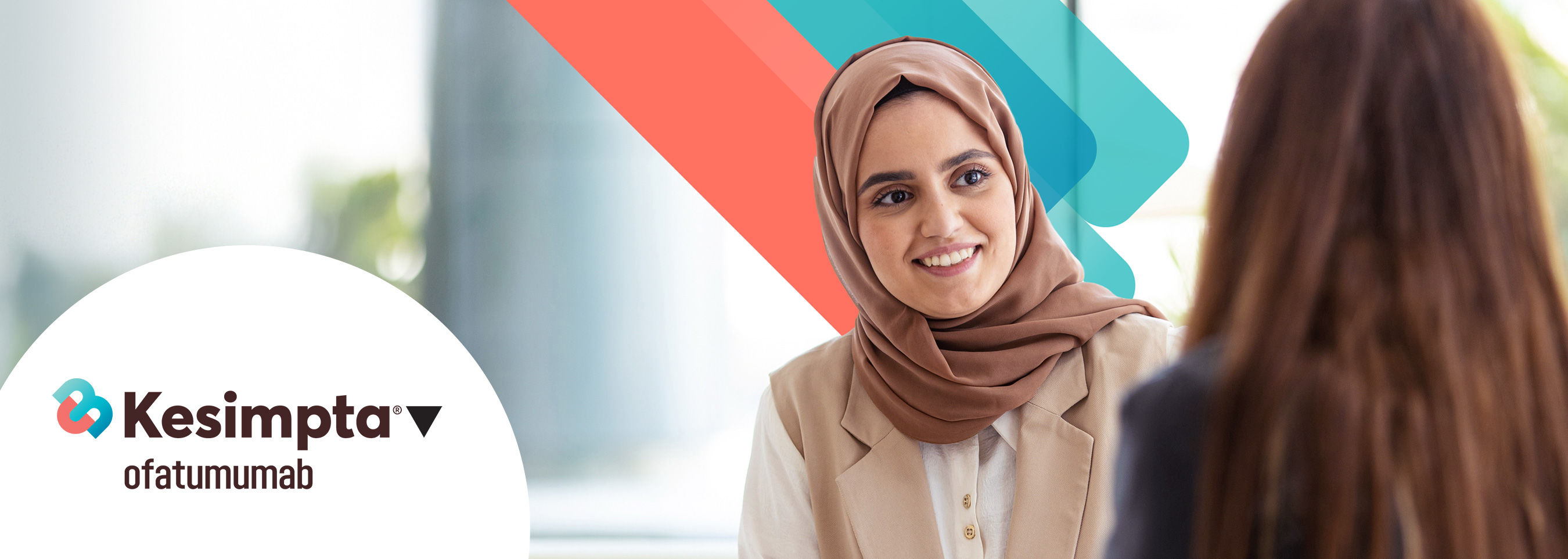 Hero Banner. KESIMPTA®▼ (ofatumumab) logo.