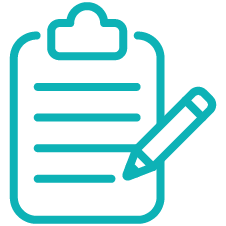 Icon of a clipboard and pen.