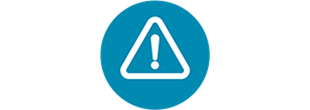 Warning triangle icon.