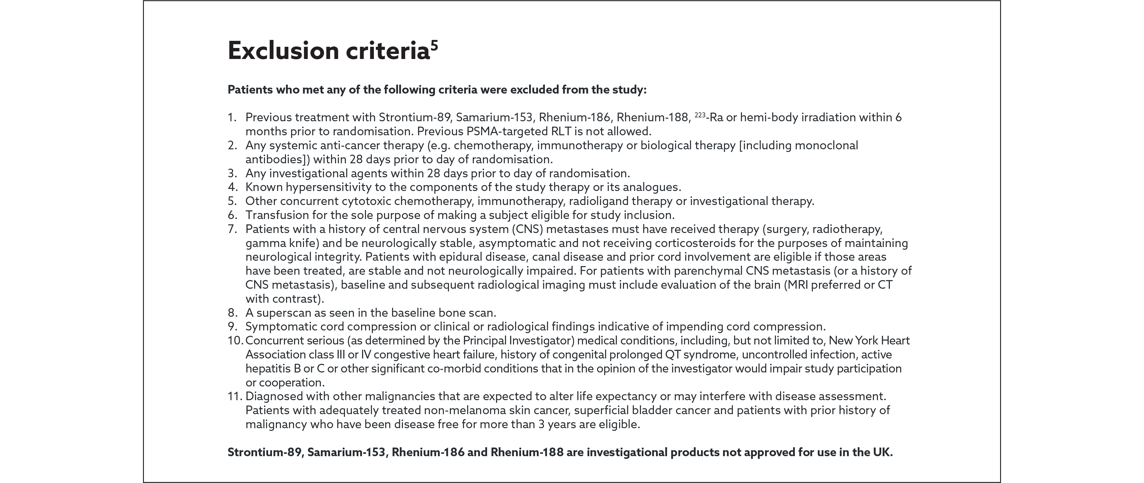 Slider featuring the Vision trial study design graphic.