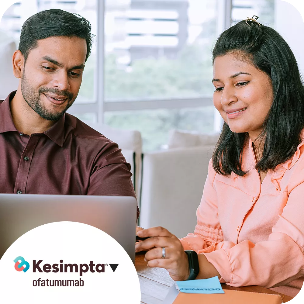 Hero Banner. KESIMPTA®▼ (ofatumumab) logo.