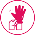 Icon of a glove representing latex