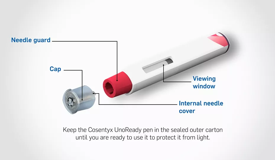 Preview image. UnoReady® 300 mg pen injection video. Preview image. UnoReady® 300 mg pen injection video.