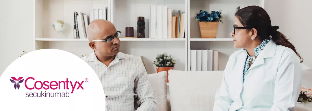  Top banner. COSENTYX® (secukinumab) logo.