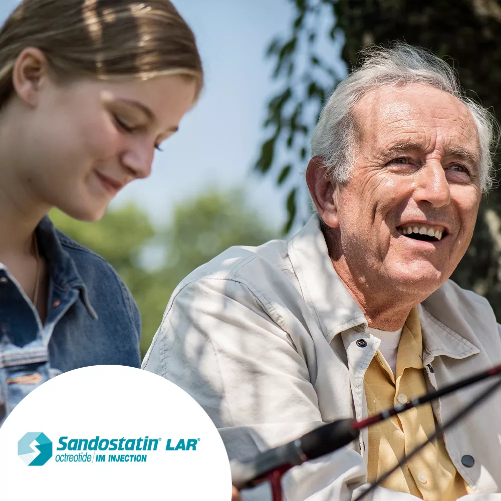 Hero banner. SANDOSTATIN® LAR® (octreotide acetate) logo.