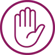 Icon of a hand in a circle