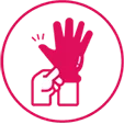 Icon of a rubber glove to represent latex.