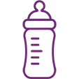 Icon of a bottle to represent feeding.
