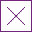 Icon of a check box with a cross.