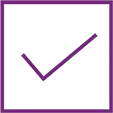 Icon of a check box with a tick.