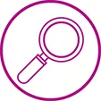Icon of a magnifying glass.