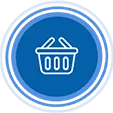 Shopping basket icon representing daily activities.