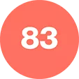 Circle with the number 83.