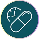 icon of a pill and a clock.