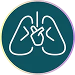 Icon of the lungs to represent shortness of breath.