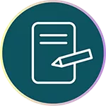 Paper and pencil icon.