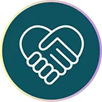 Icon to represent physical and emotional support.