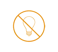 Icon of a lightbulb with a no entry sign.