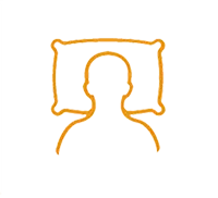 Icon of a head on a pillow.