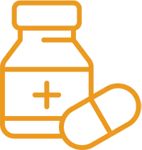 Icon of a pill bottle representing intolerance.