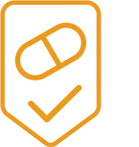 Icon of pill and a tick representing resistance.