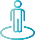 Person standing in a circle icon representing different methods of seeing the patient.