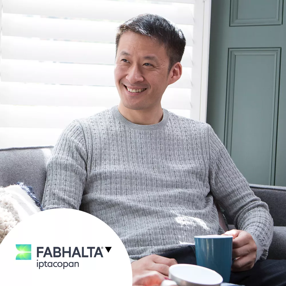 Hero banner. FABHALTA®▼ (iptacopan) logo.