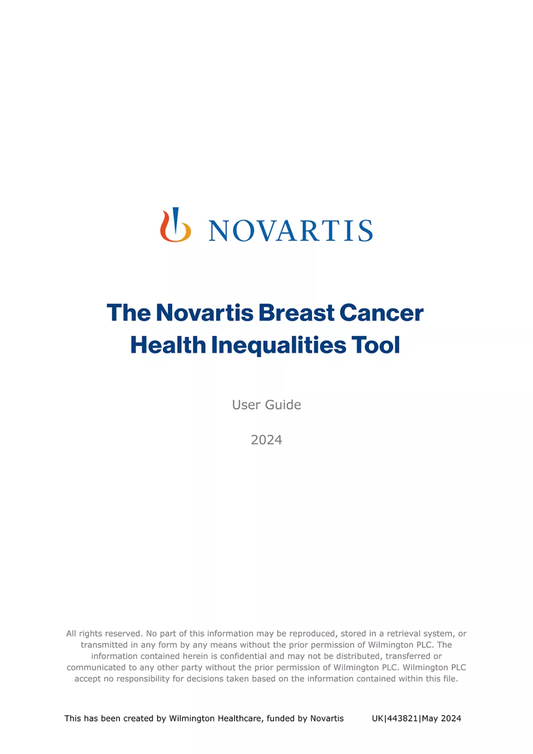 Preview image. The Breast Cancer Health Inequalities Tool supporting user guide.