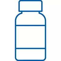 Icon of a capsule bottle representing oral dosing.