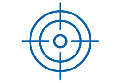 Icon of a target representing stage IV melanoma.