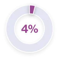 Pie chart with the figure 4%.