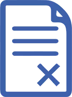 Icon of a document with an X.