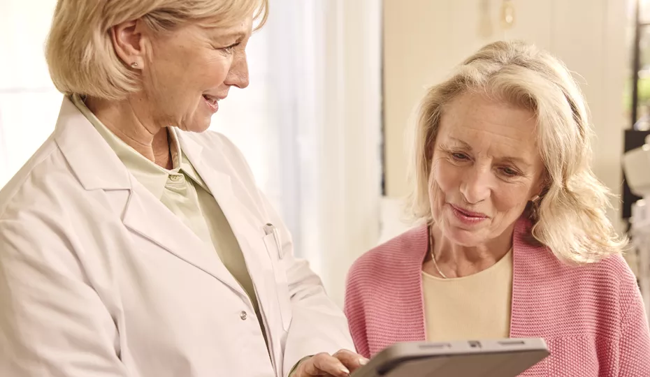 Image of a fictional post-menopausal woman.