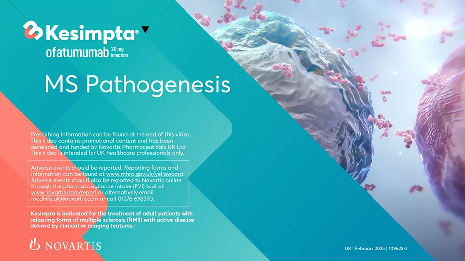 Thumbnail image of Kesimpta MS Pathegenesis video.