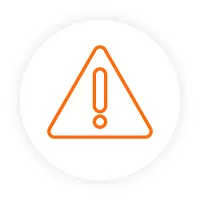 Warning triangle icon.
